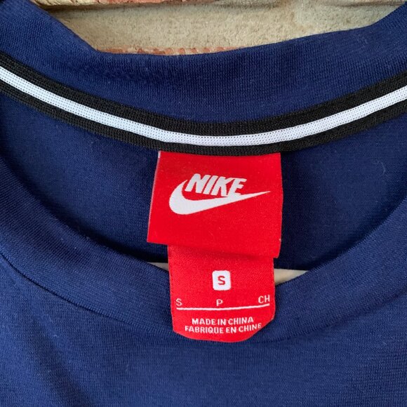 Nike Ace Logo Red Label Navy Blue Men's Small Athletic Cut Swoosh Tank Top EUC - Picture 3 of 8